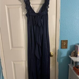 Cider Navy Blue Maxi Dress with Sparkle